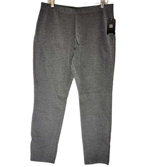 New Clara Sunwoo Knit Pull On Dress Pants Womens 1X Dark Grey Stretch Tapered - Picture 1 of 10
